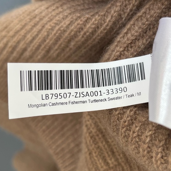 Quince Mongolian Cashmere Fisherman Turtleneck Sweater in Teak - Picture 10 of 11